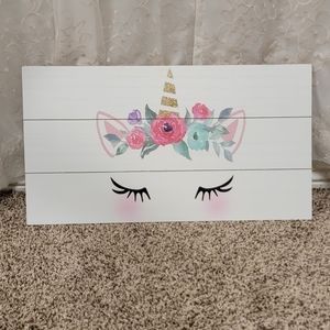 wooden unicorn decor